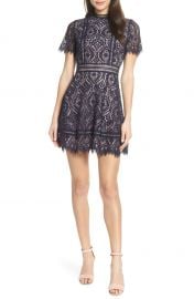 BB Dakota On List Short Sleeve Lace Fit  amp  Flare Dress   Nordstrom at Nordstrom